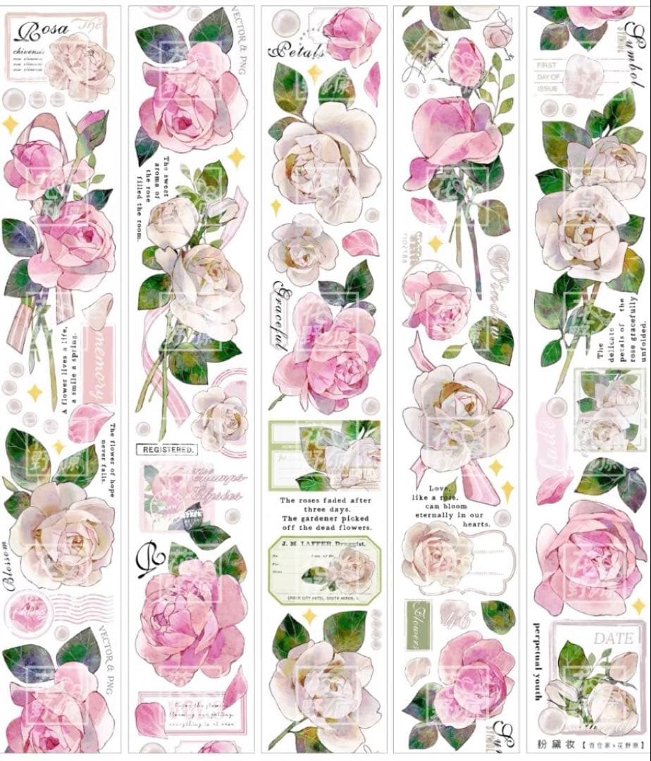 百仓家手帐《粉黛妆》海外マスキングテープ　マステ 【1456】