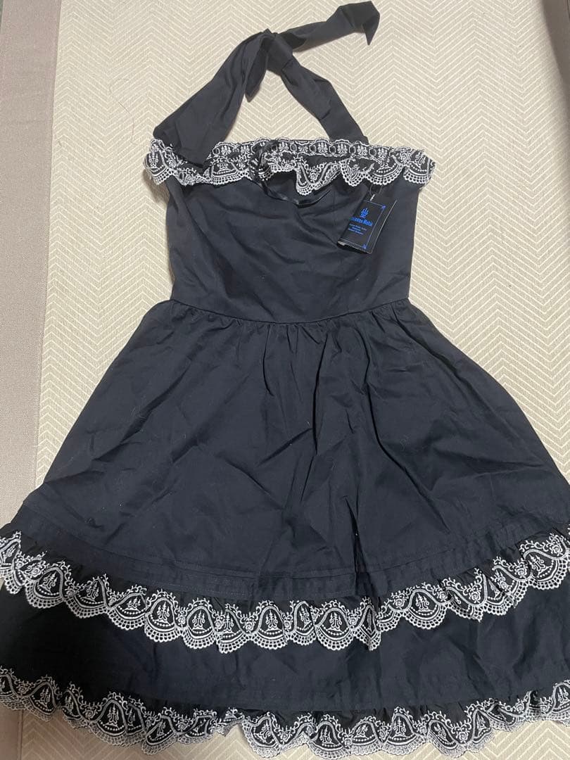 【新品】Moi-meme-Moitie 燭台刺繍ジャンパースカート　ティアード