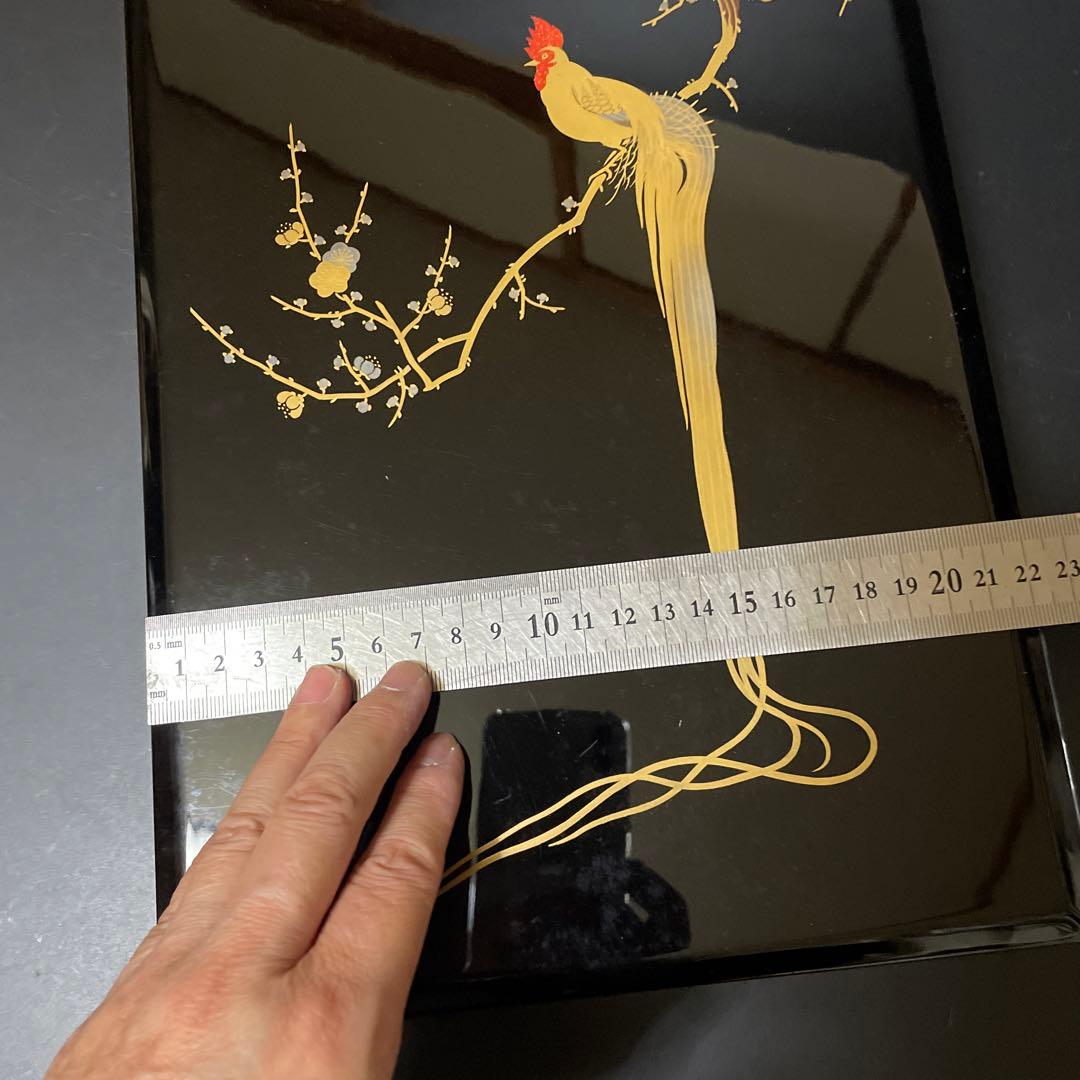 時代物　蒔絵硯箱　是真造　木箱付き