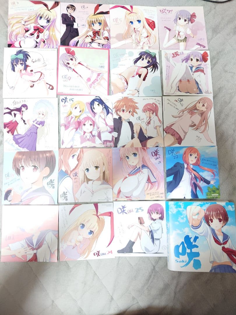 895.咲アニメイト限定イラストカード　19枚セット＆限定ファイルフォルダー付き