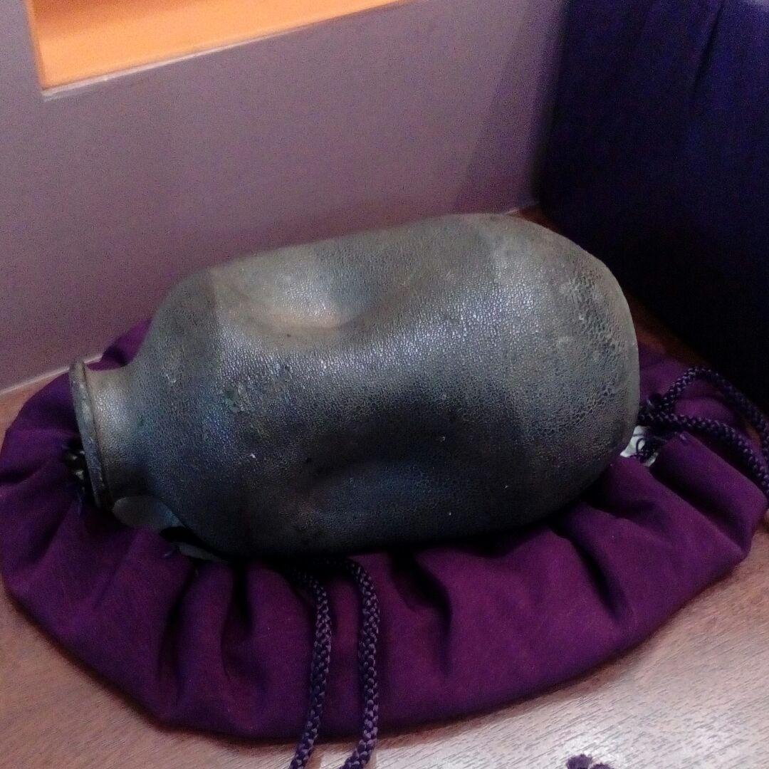 稀少レア江戸時代中期頃小鮫肌釉時代茶道具茶陶掛花壺１６センチサイズ当時物