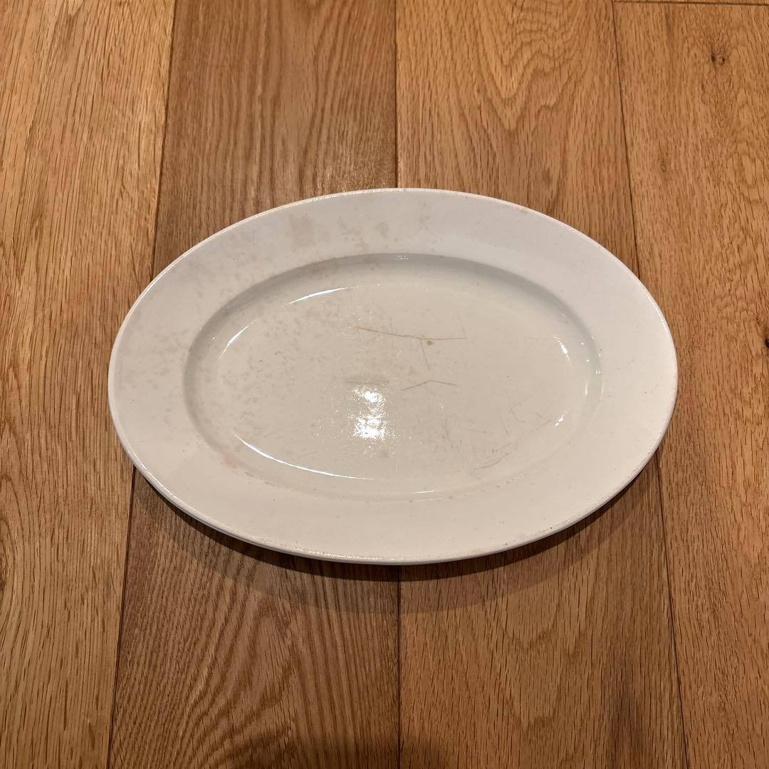 ボルドー窯 フランス アンティーク オーバル リムプレート