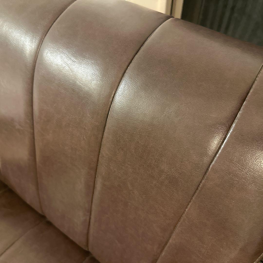 1人掛け 合皮ソファ (Nシールド ステイン2KD DBR)