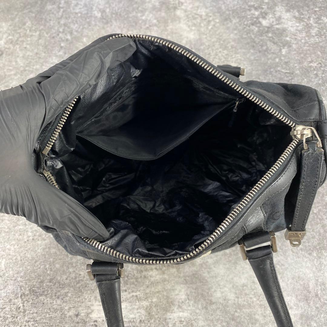 GUCCI グッチ GG柄 キャンバス ミニボストン ハンドバッグ ブラック