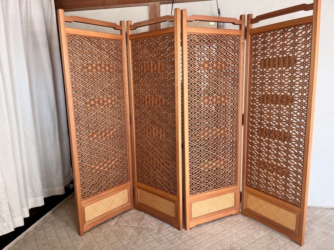 【中古】組子　組子細工　衝立　ついたて　パーテーション