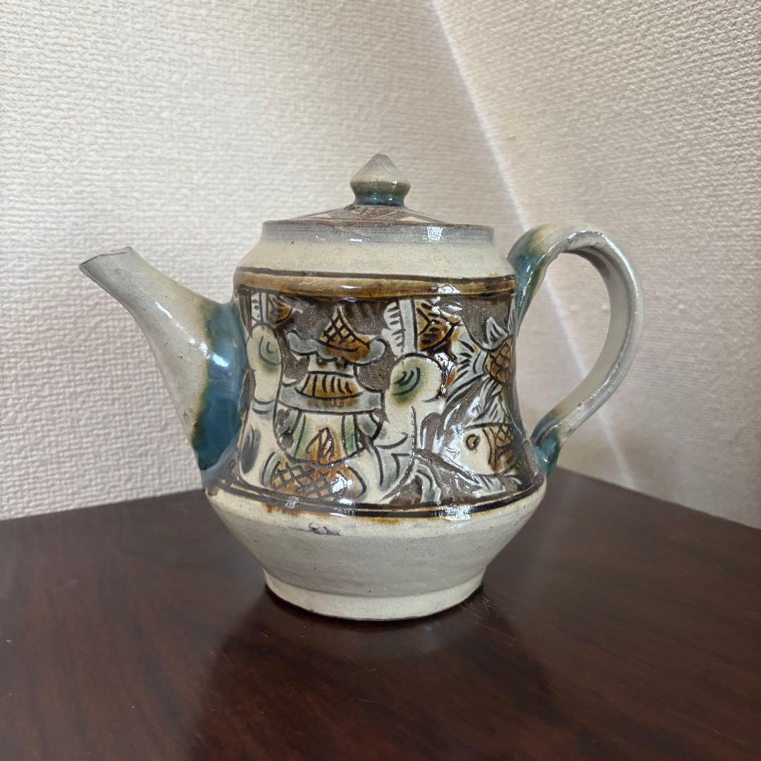 島袋常明　ティーポット　沖縄　やちむん　急須