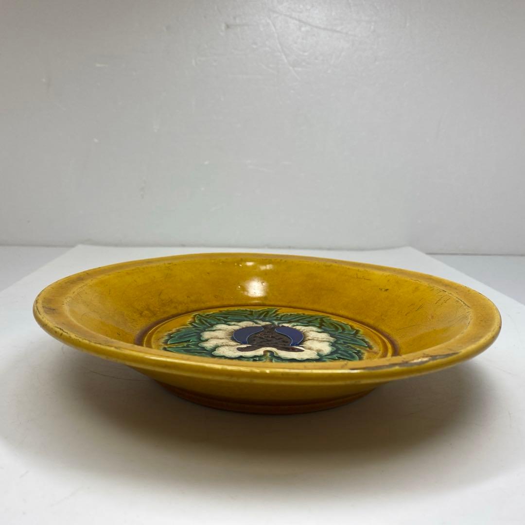 中国明時代　黄南京　皿　直径20.6㎝　東さ7-0629☆2F