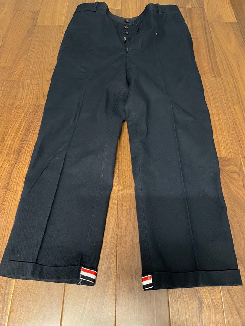 Thom Browne ネイビー トリコロール チノパン