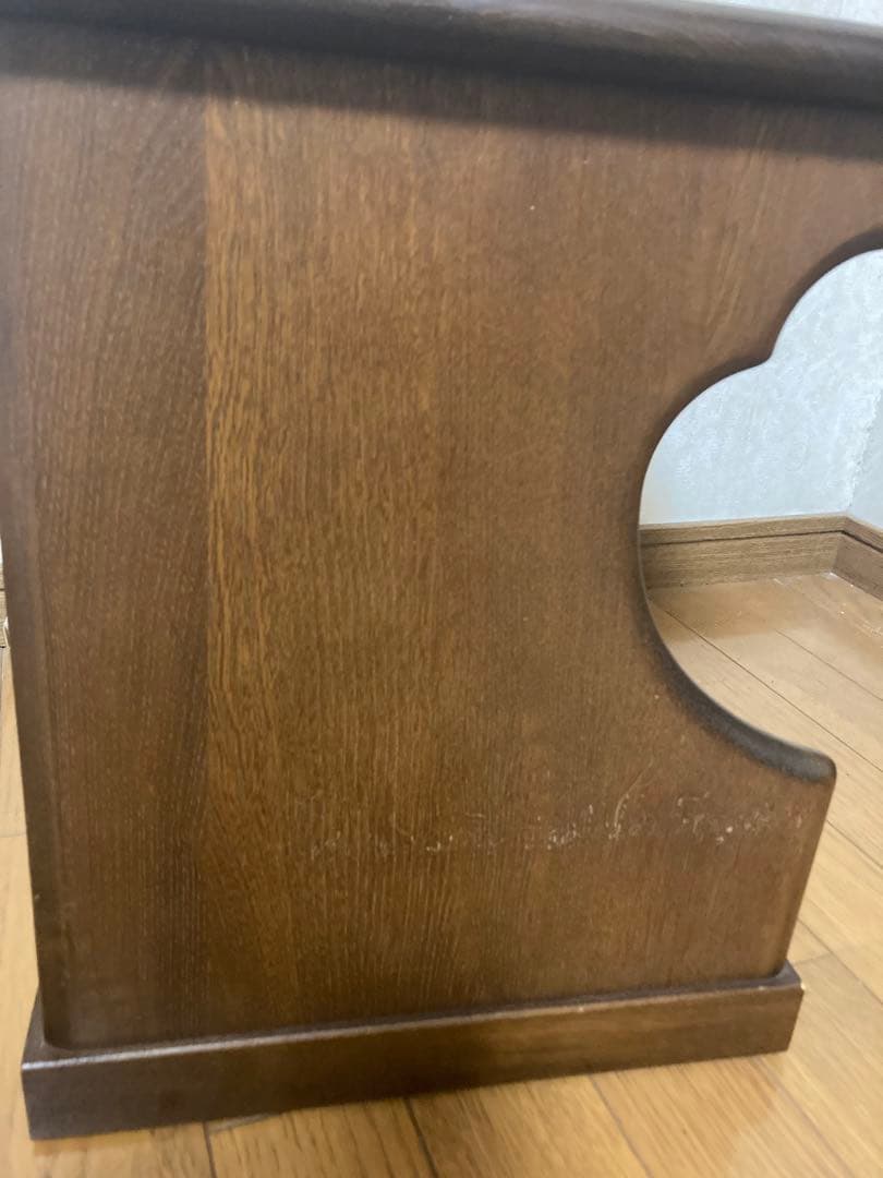 カリモク　引き出し付き回転テーブル　電話台