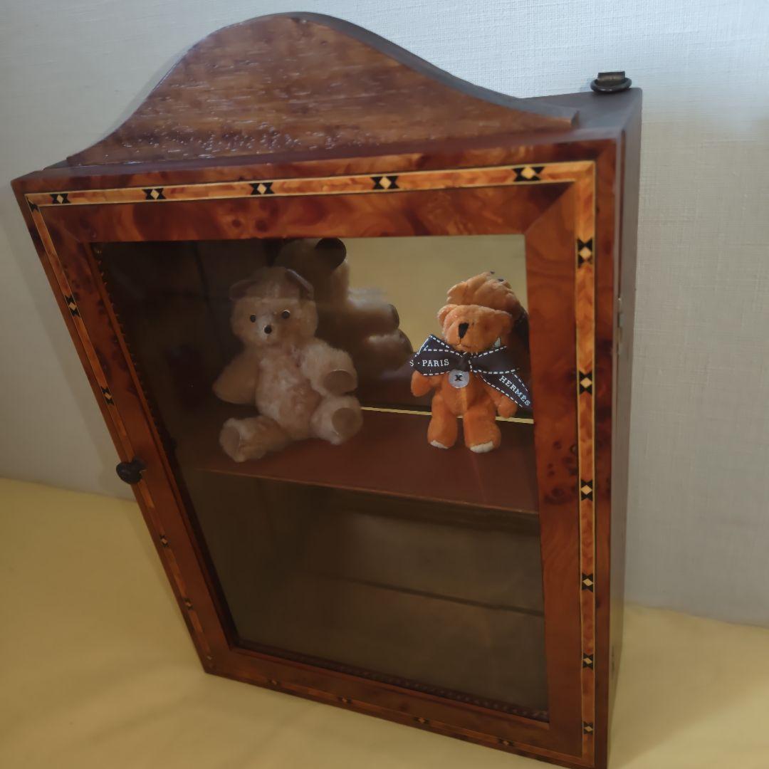 【良品】イタリア製 象嵌　ウォールキャビネット　飾り棚　吊り棚　小型