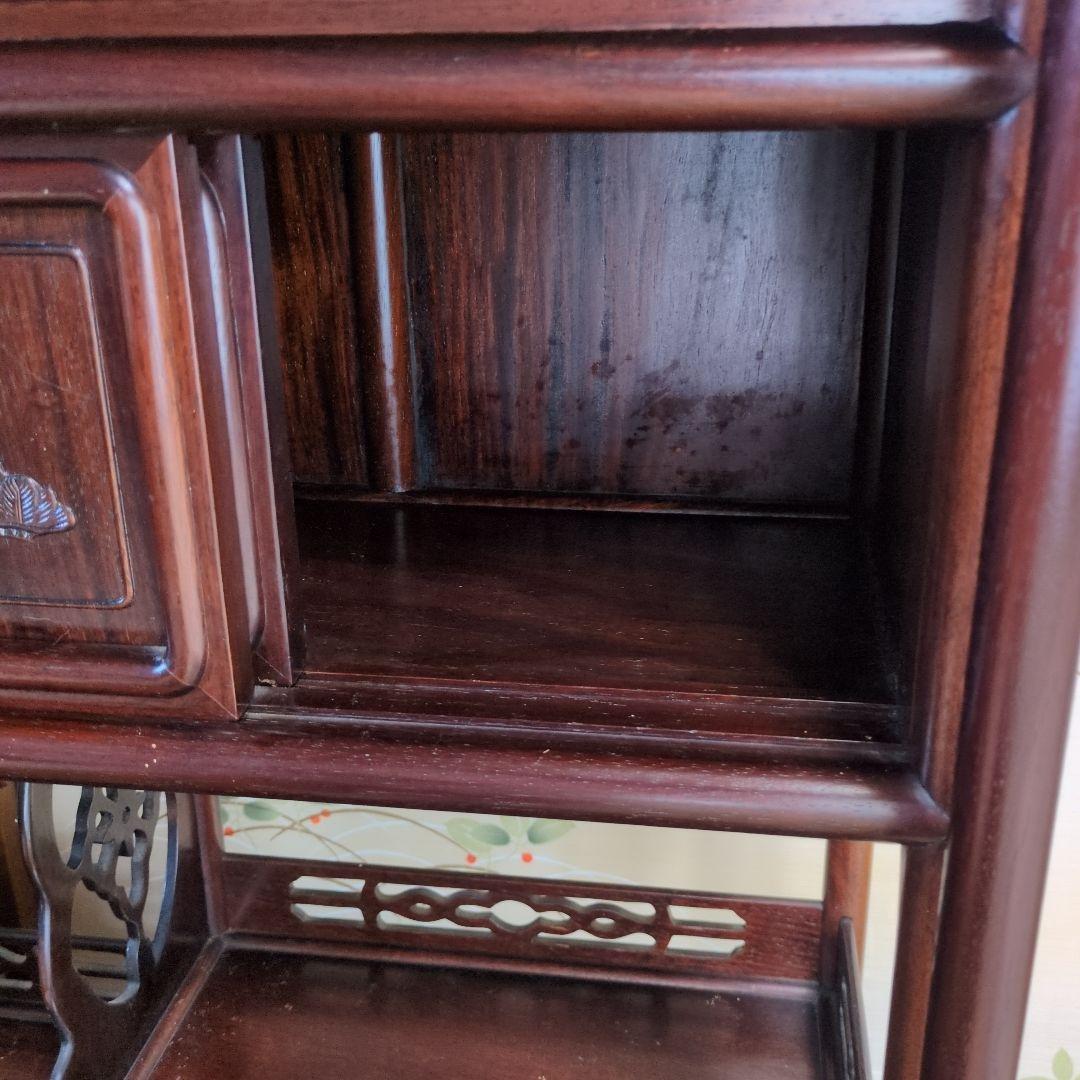 昭和レトロ 茶箪笥 シェルフ 唐木茶棚　飾り棚 アンティーク