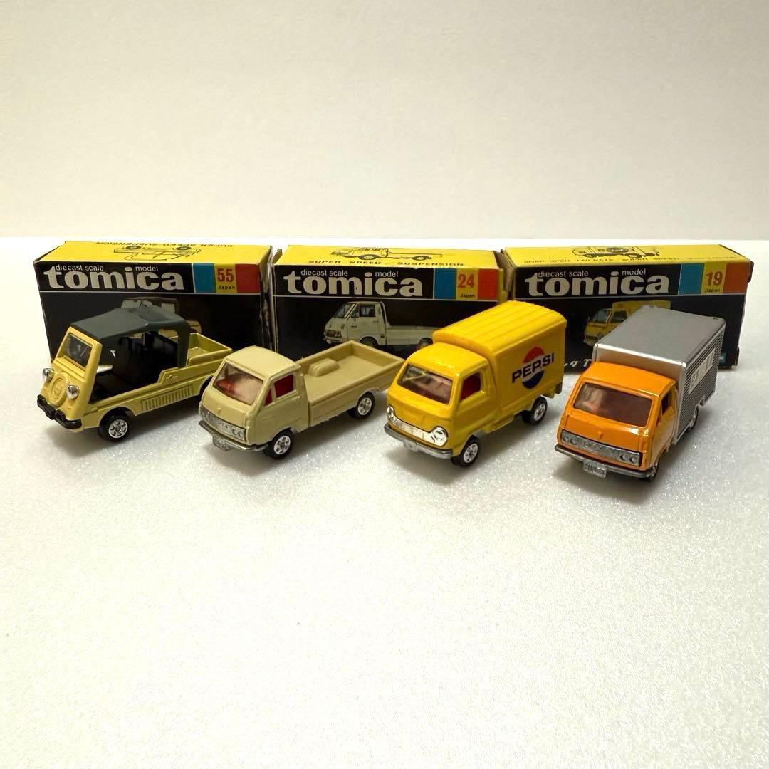 トミカ日本車シリーズ ハイエース パネルバン バモス 4台 1Eホイール