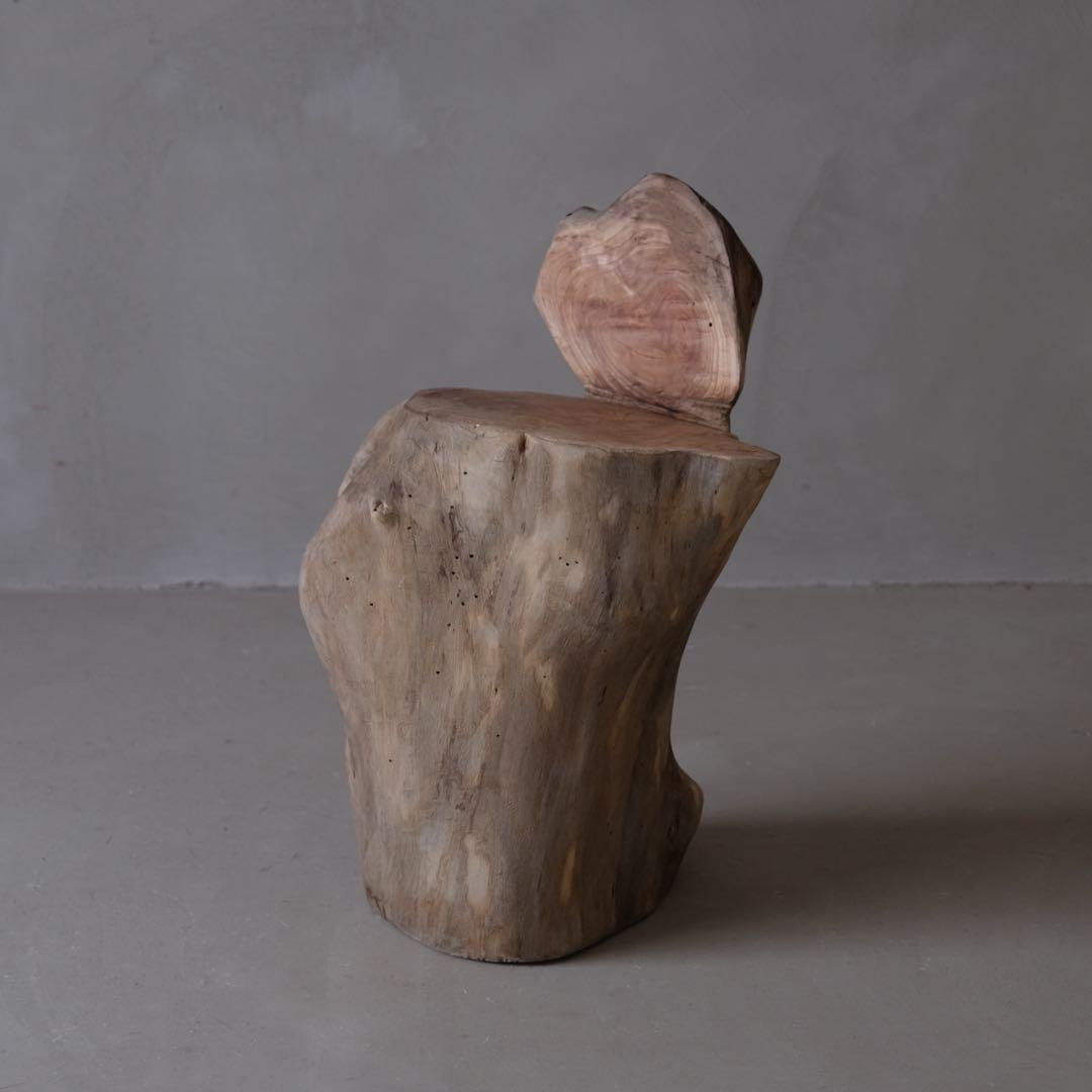 欅材 丸太スツール　椅子 チェア 古材 枯木 プリミティブ アンティーク 骨董