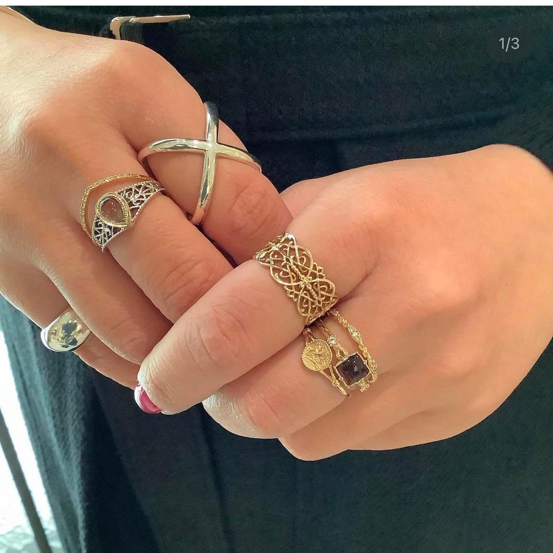 アガット シルバー クロス リング 13号