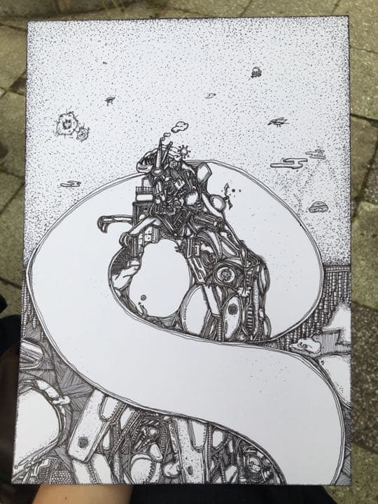 ボールペン画『怪獣』【価格応談】