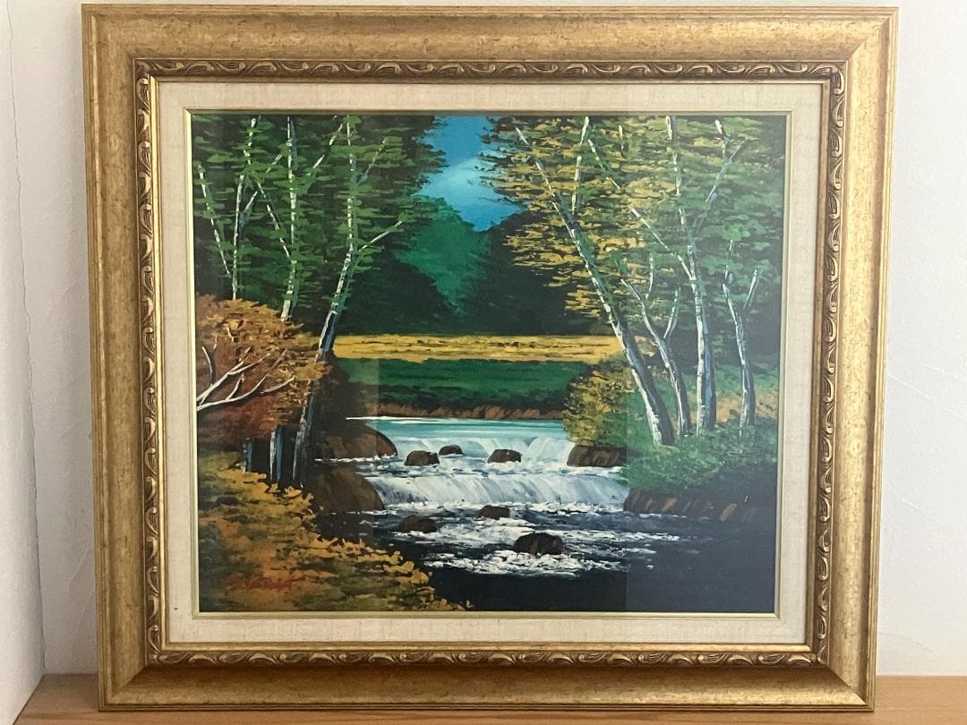 真作　沢健　奥入瀬　油彩　10号　F10