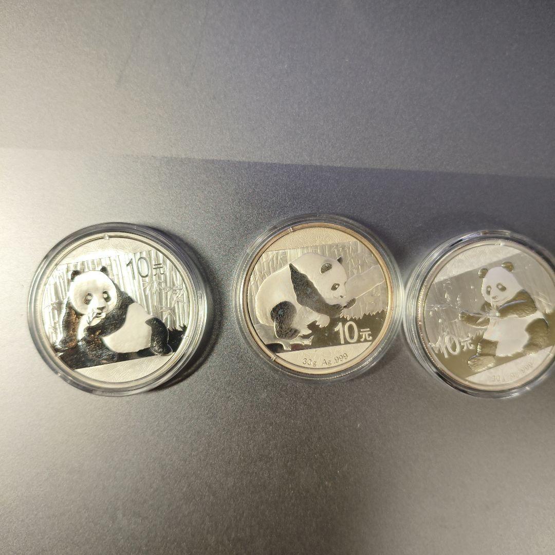 《セット》中国パンダ銀貨30g 2015-2017年【カプセル・匿名配送】