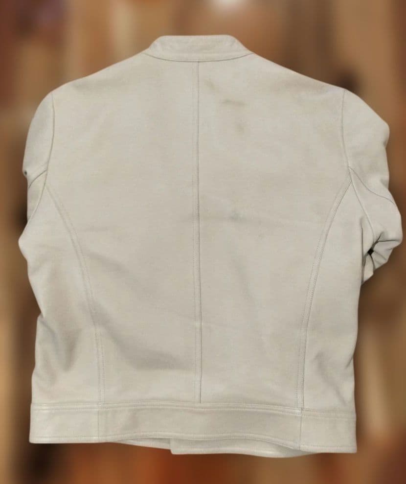 【Sei-Chanです】エンメティ ライダースラムレザー　アイボリー　50