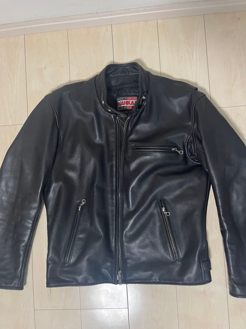 南海　黒 シングルライダースジャケット ＸＬ