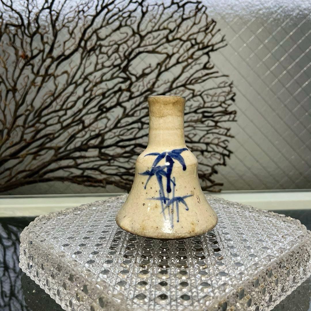 骨董　古伊万里　瀬戸　染付　笹図案　竹　仏花入れ　花器　花活け　現品限り