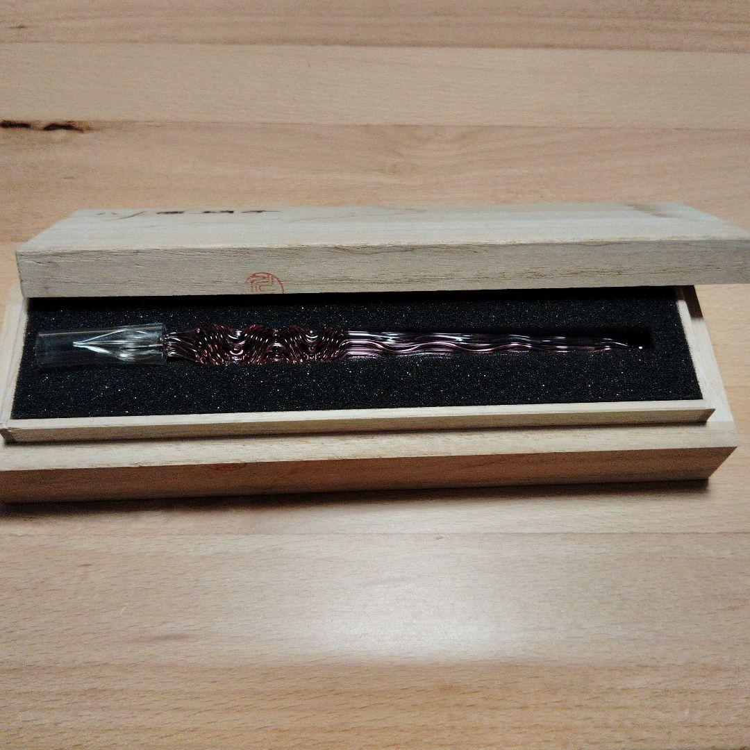 川西硝子　ガラスペン　ピンク