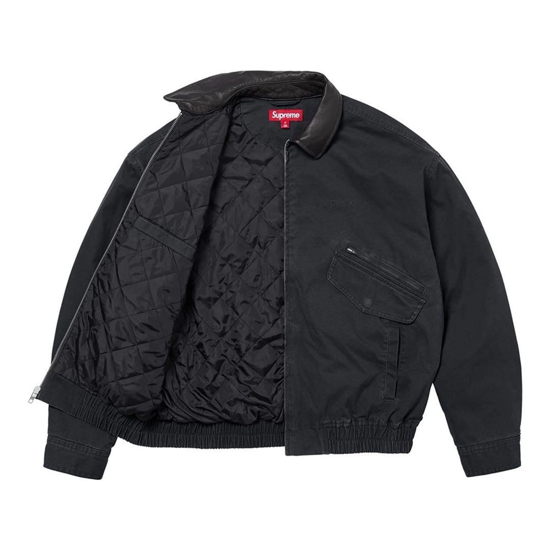 ジャケット・アウター Supreme leather collar utility jacket L