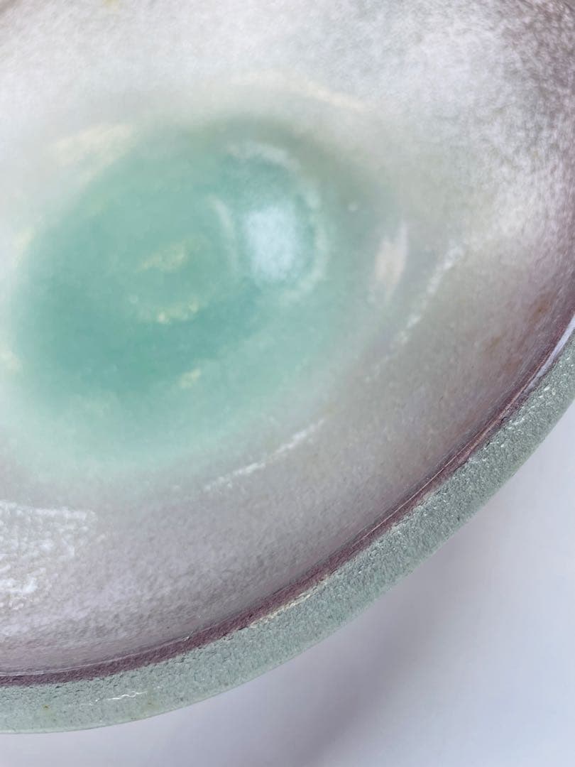 現代の名工 稲嶺盛吉 大皿 琉球ガラス 泡ガラス 吹きガラス