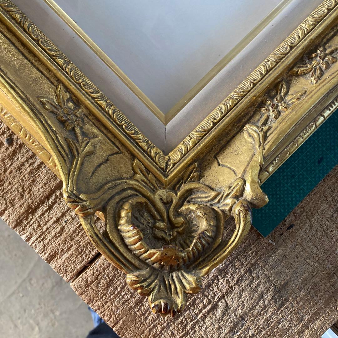 F10号 油彩額縁 ゴールドフレーム アートフレーム 金色 ガラス