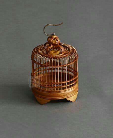 職業手作り 小型竹鳥かご. 竹かご.