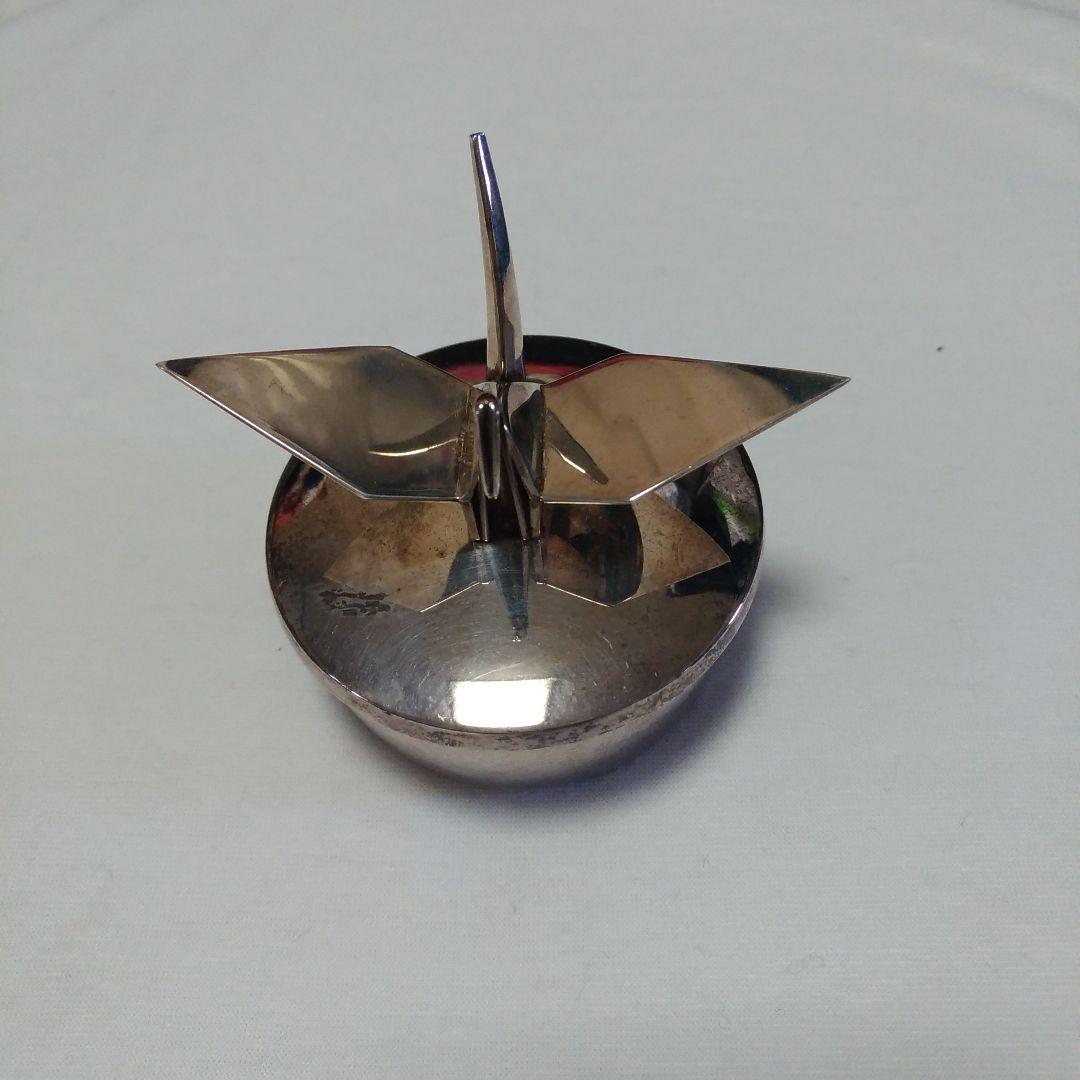 銀製。シルバー970。ボンボニエール。小物入れ。折り鶴。宮本商行。スレ、キズ有り