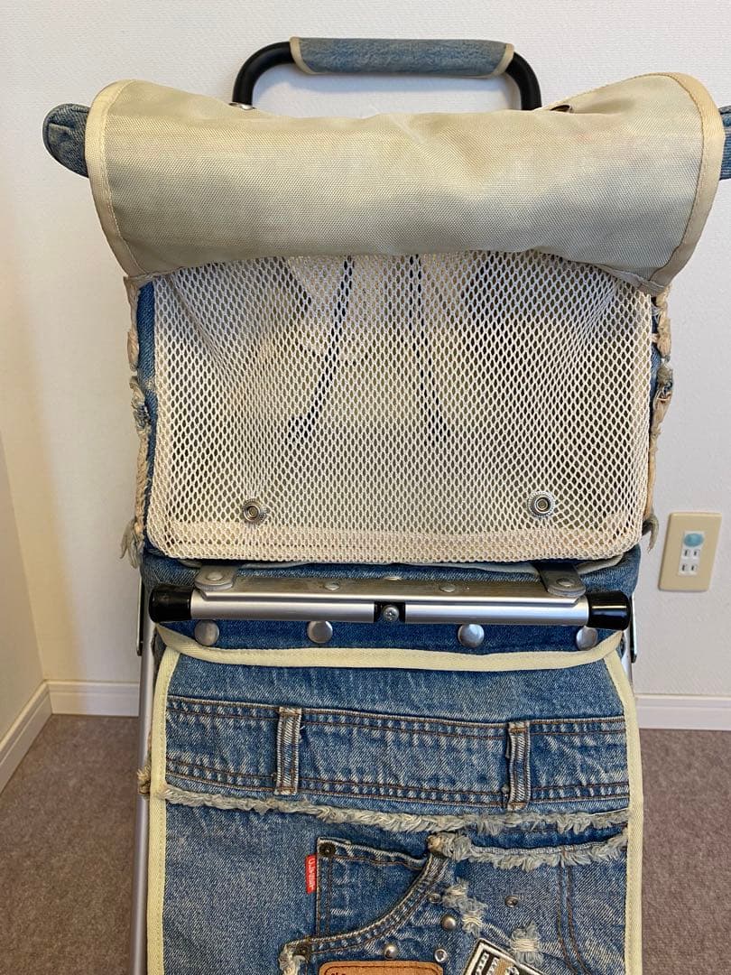 ユーピーカラーズデニム素材 二段式 ペットカート