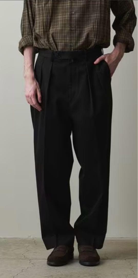 Steven Alan ウエポンニドムツープリーツドレストラウザーズ　M 黒