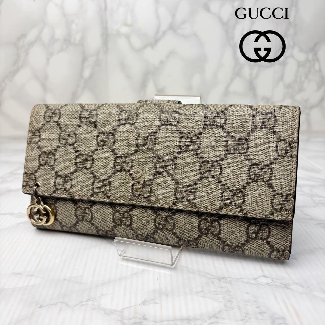 06 GUCCI 長財布 PVC 二つ折り財布 GGスプリーム uk6