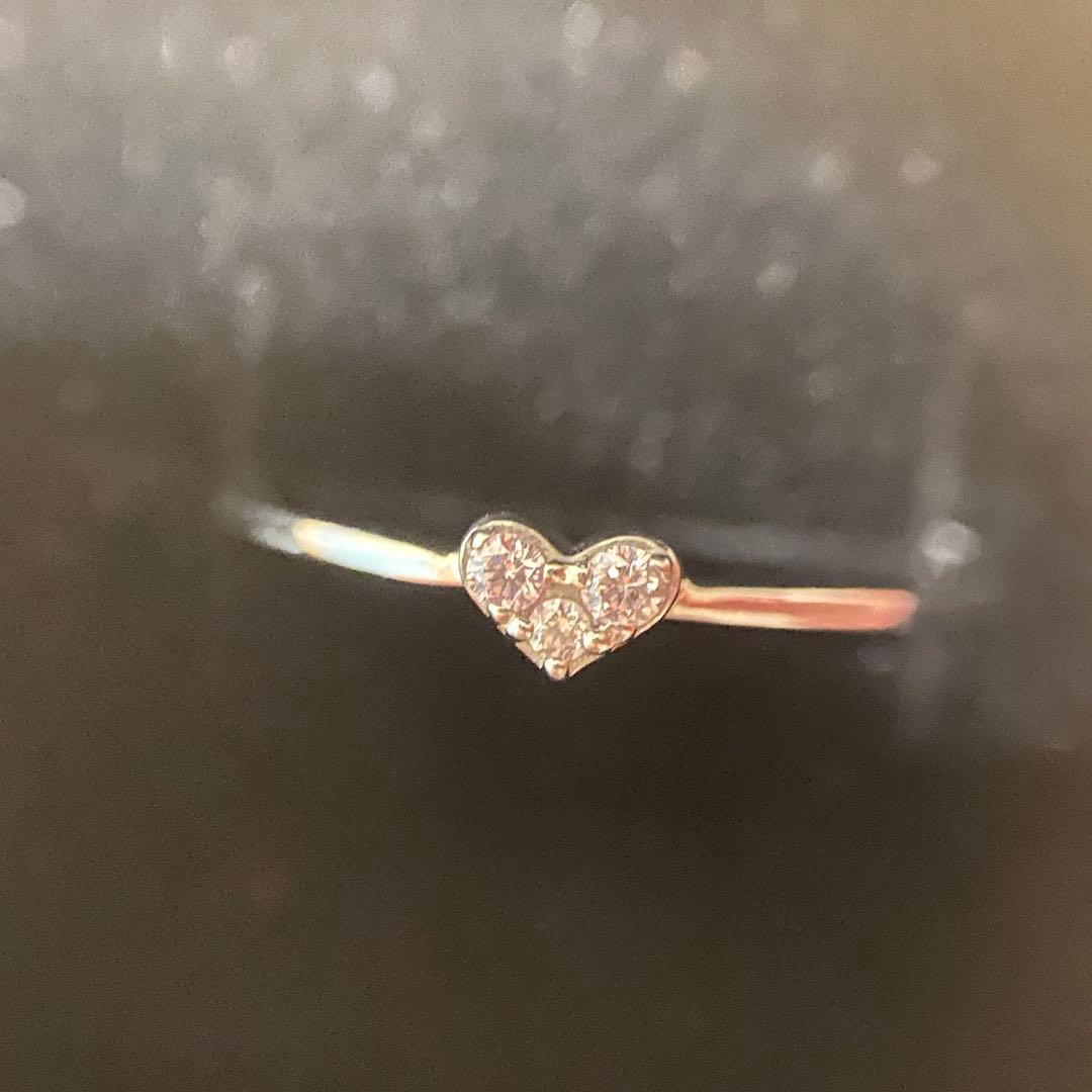 し*ん様 天然ピンクダイヤモンド　指輪　ハートリング