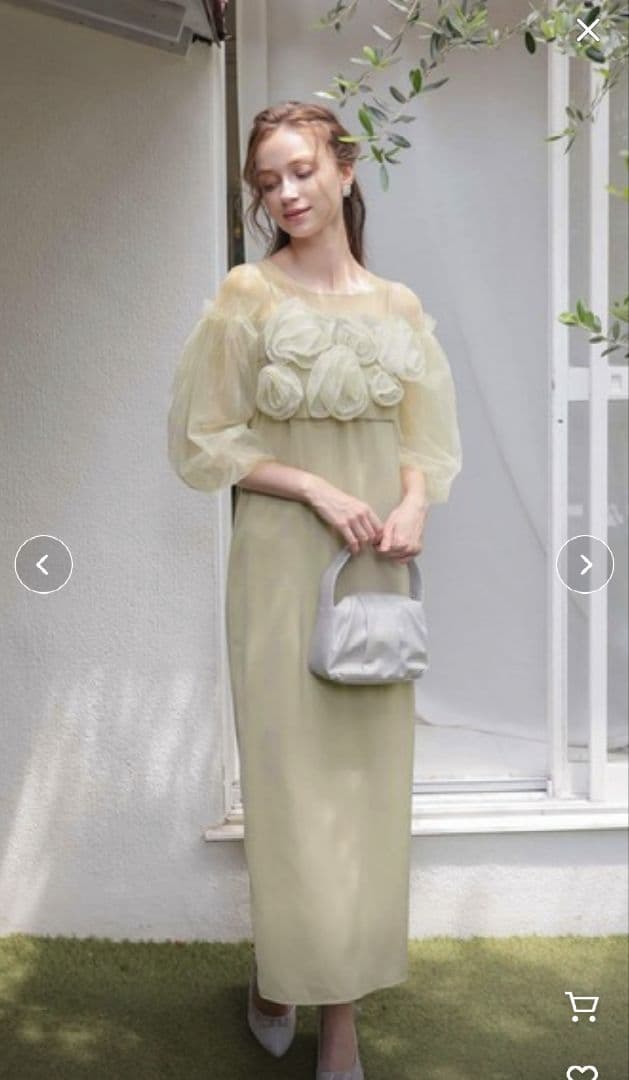 ロージービスチェワンピース イエローグリーン