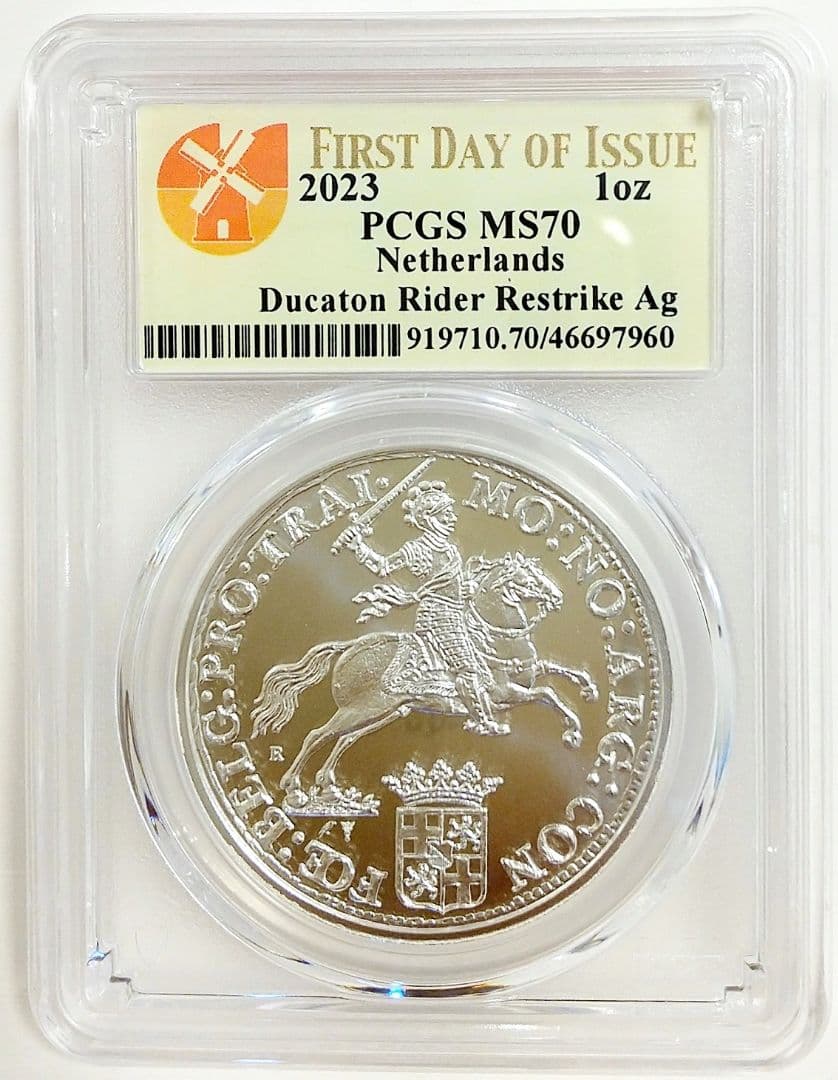 2023年 オランダ シルバーライダー1オンス 銀貨 PCGS MS70 FDI