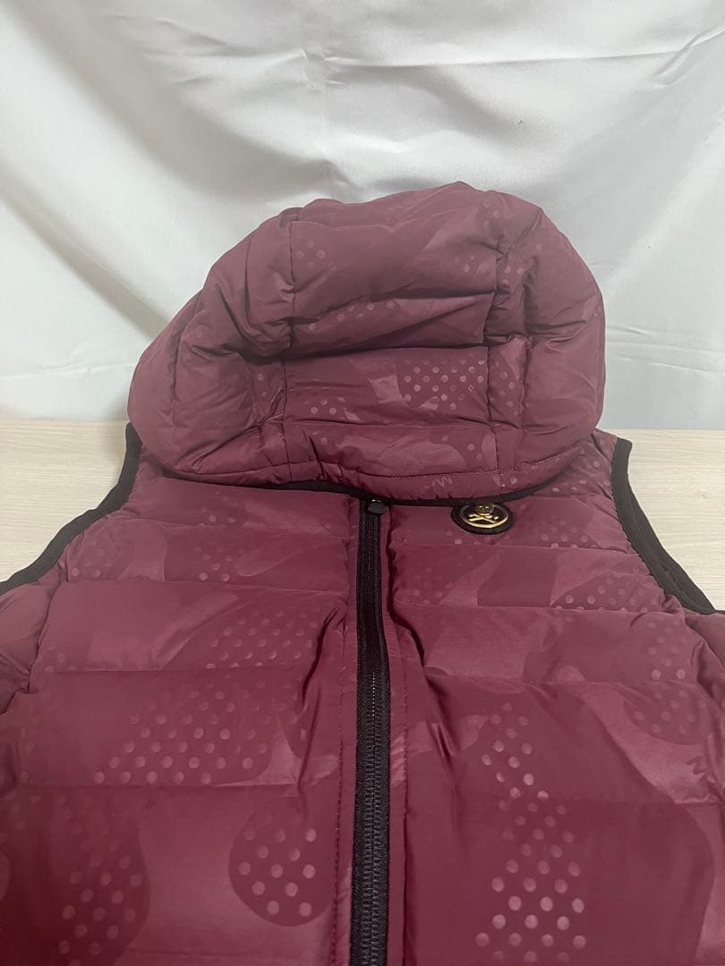 定価7.4万 MARK & LONA カモフラ ダウンベスト 38 ボルドー