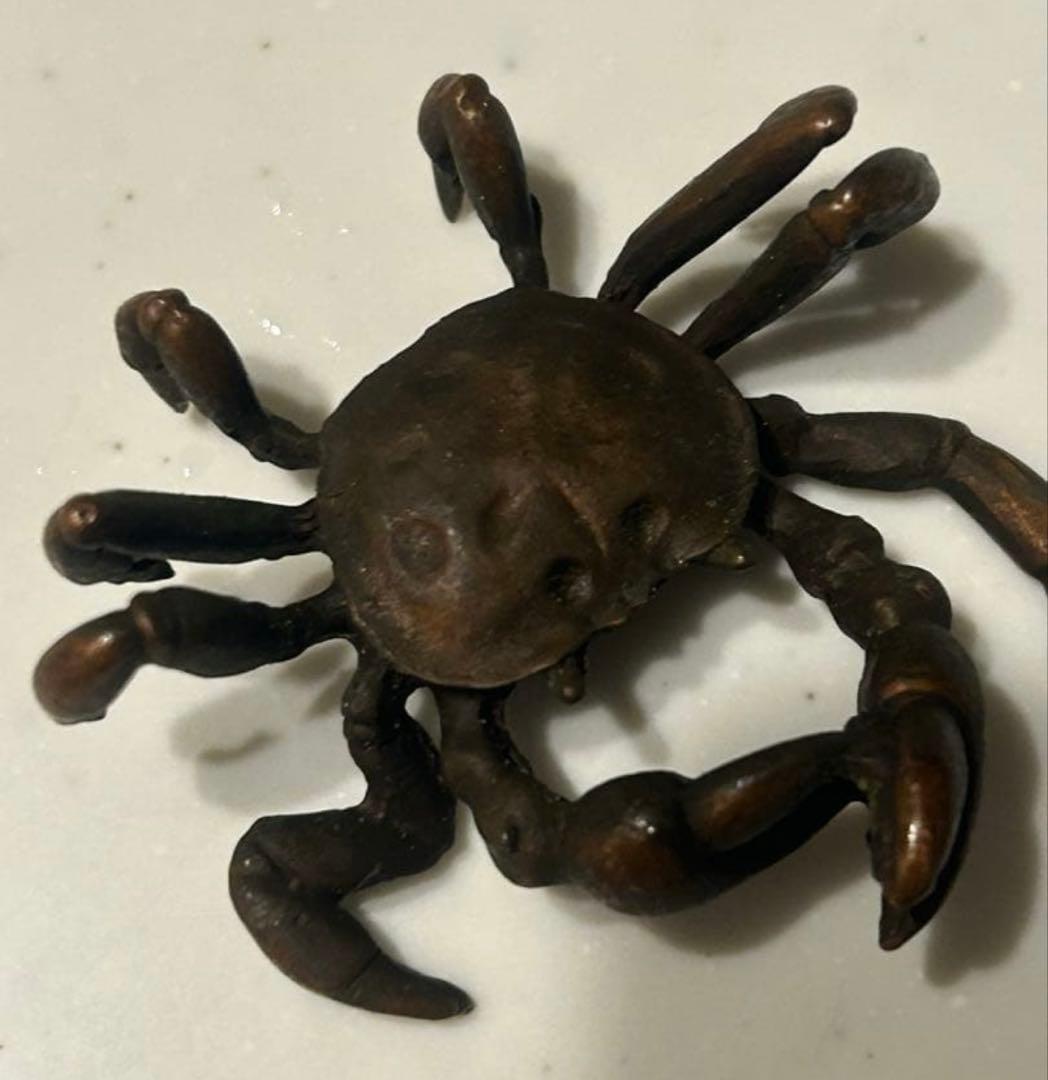 蟹　銅製　金運アップ　茶道具　香道具　金属工芸品　古美術品