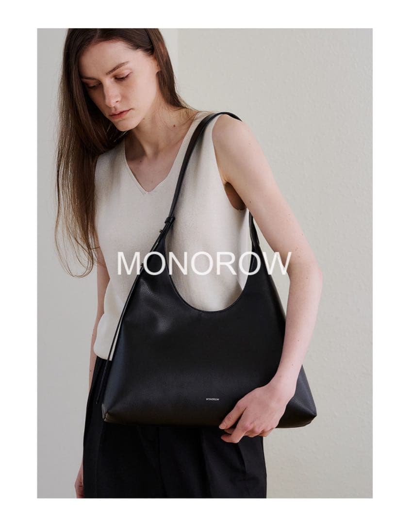 MONOROW ブラックショルダーバッグ エンジェルバッグ