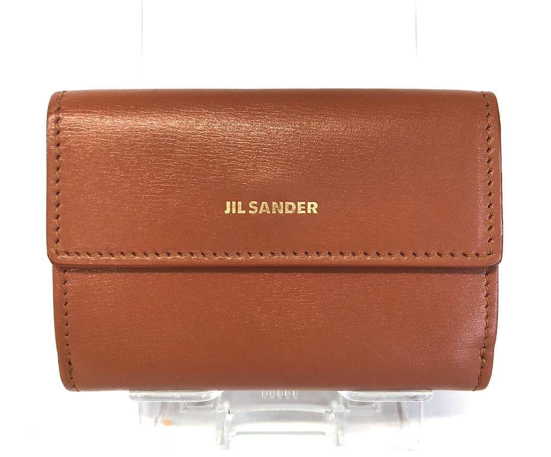 【美品】ジルサンダー 折財布 茶 AA250-15
