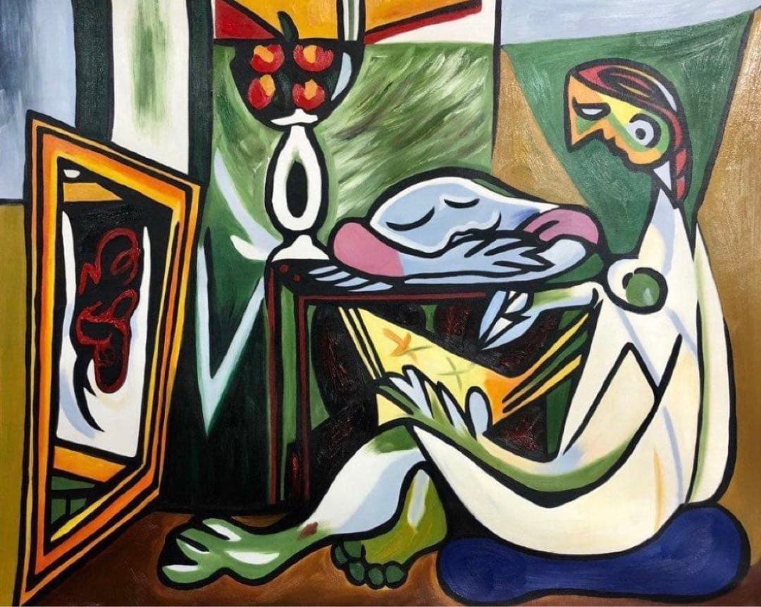 肉筆☆油絵☆F20号『LA muse』ピカソ/模写