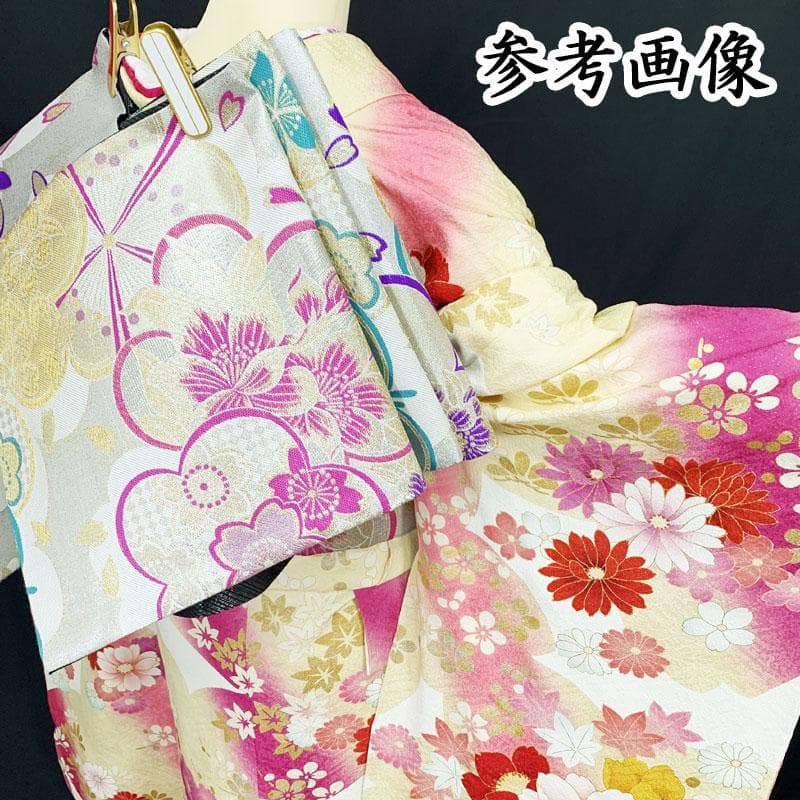 503z1.309y15.小物.半衿☆可愛い！ラメ中振袖 銀通し 金駒刺繍☆美品