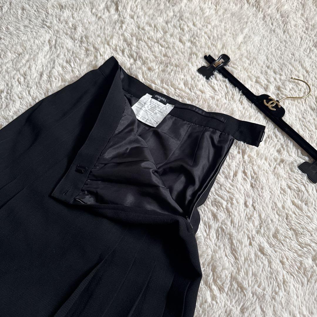 【入手困難】CHANEL ヴィンテージ ココマーク プリーツスカート 36 黒
