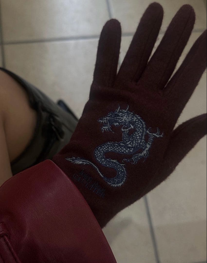 Jean Paul Gaultier ドラゴン バーガンディ手袋 美品