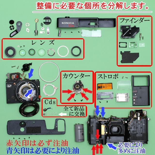 498 KONICA コニカ C35EF ピッカリコニカ 分解整備済の完動美品