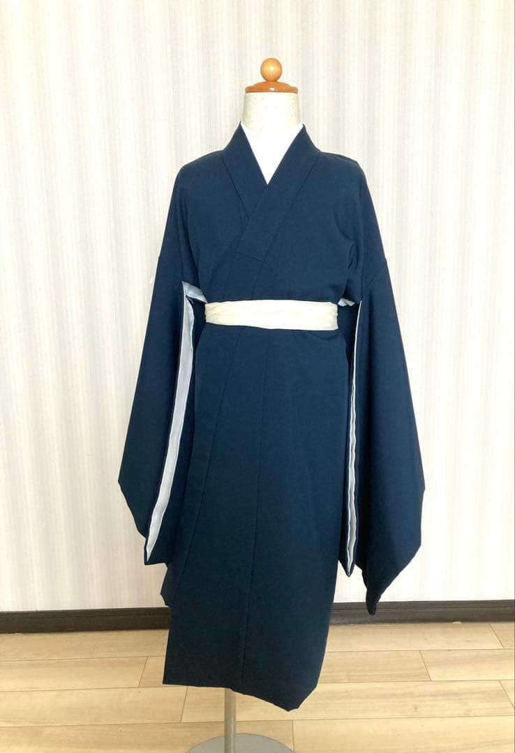 七五三男児M I N98濃紺羽織に黒シマ袴※サイズ大きめ