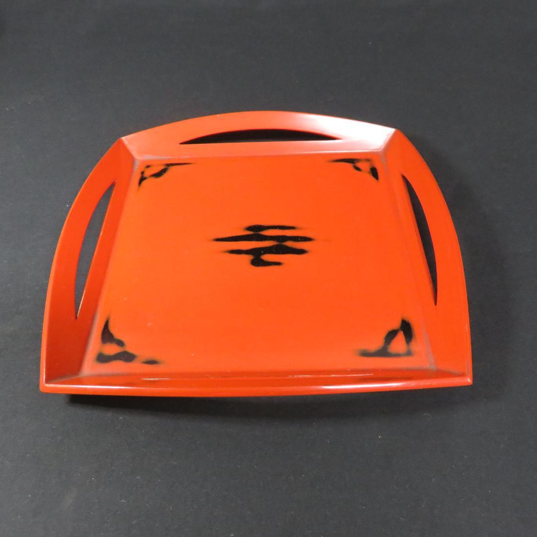 四方盆 根来塗 漆器 木箱 共箱 菓子器 お盆