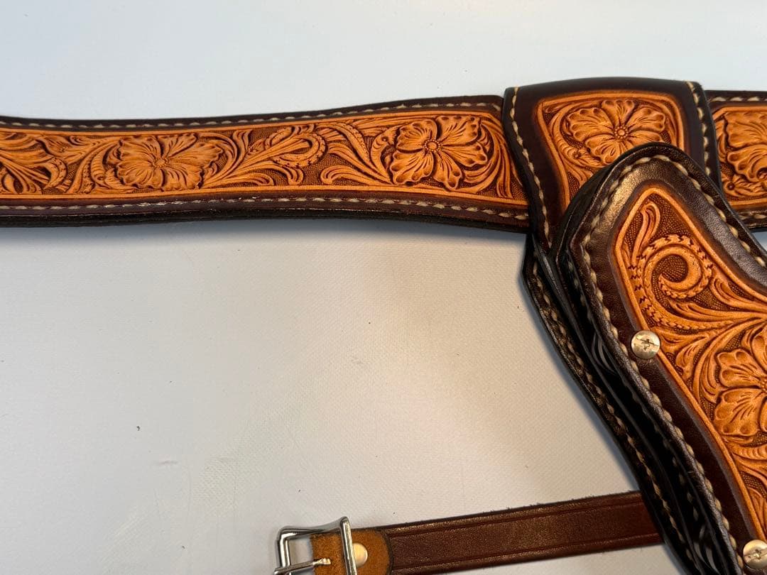 コルトガバメント用クイックドロー用リグ（レザーホルスター ）