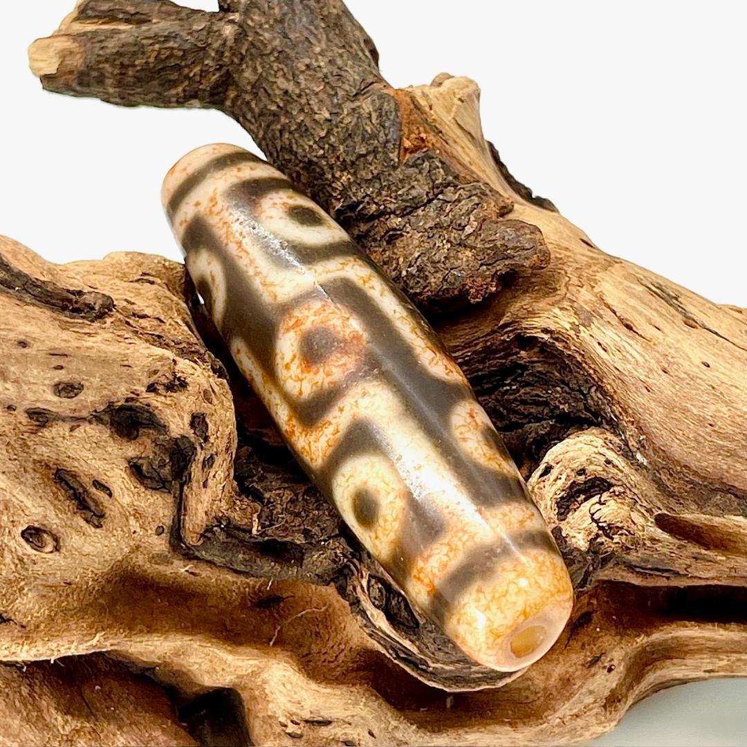 h*a様 ◆年代物◆ 九眼天珠 730 朱砂 ジービーズ 西蔵天珠 お守り 53