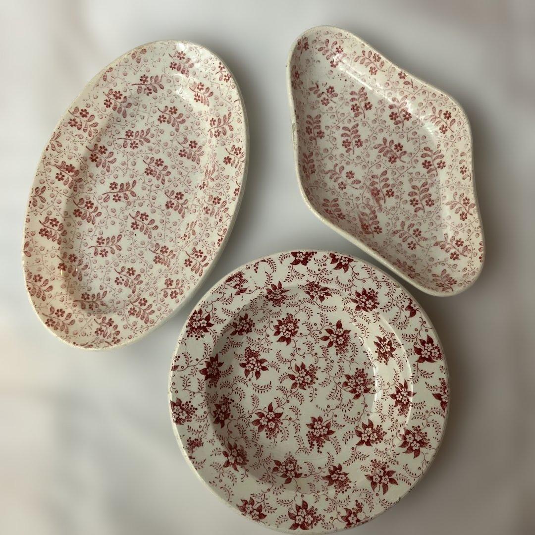 フランスアンティーク　おままごと皿　3枚セット